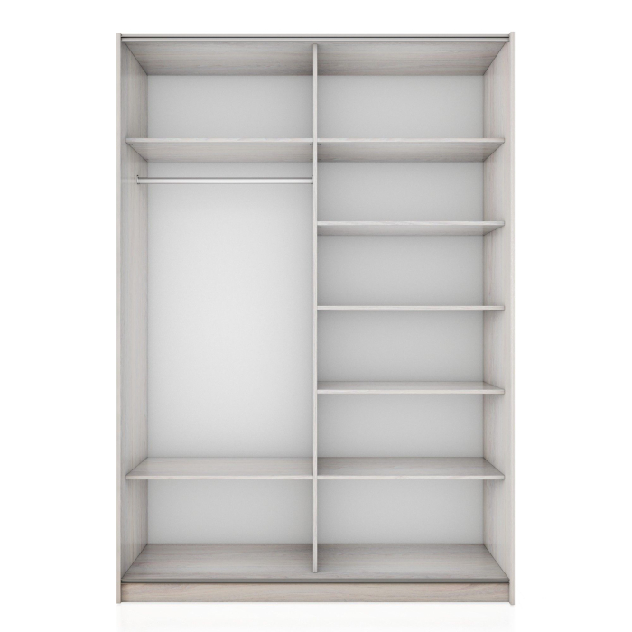 Шкафы-купе 2-х дверные, Шкаф-купе Прайм 2-х дверный Стекла белые/Доводчики 120х57х230