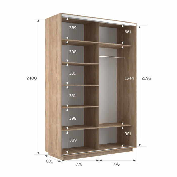 Шкафы-купе 2-х дверные, Шкаф-купе Экспресс 2-х дверный Фотопечать Калейдоскоп Стекла 160х60х240