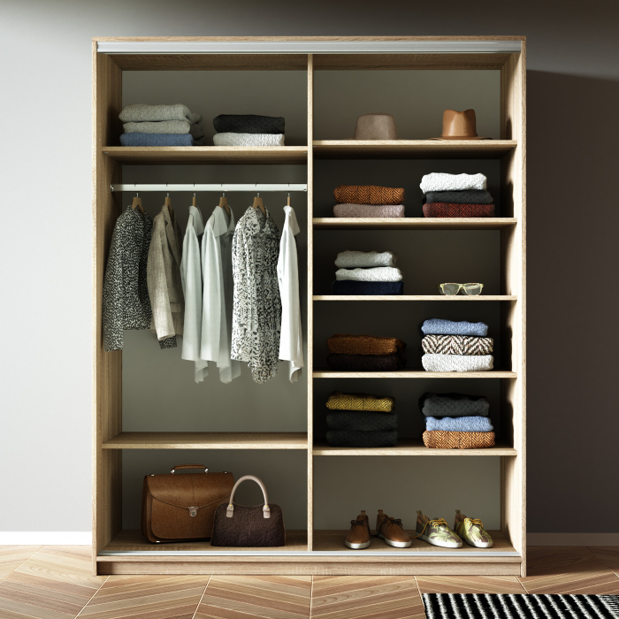 Шкафы-купе 2-х дверные, Шкаф-купе Прайм 2-х дверный ДСП/Стекло пудра/Доводчики 120х57х230