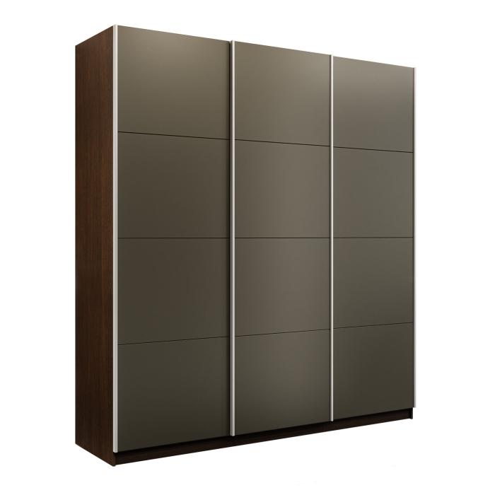 Шкафы-купе 3-х дверные, Шкаф-купе Прайм 3-х дверный Стекла хаки/Доводчики 210х57х230