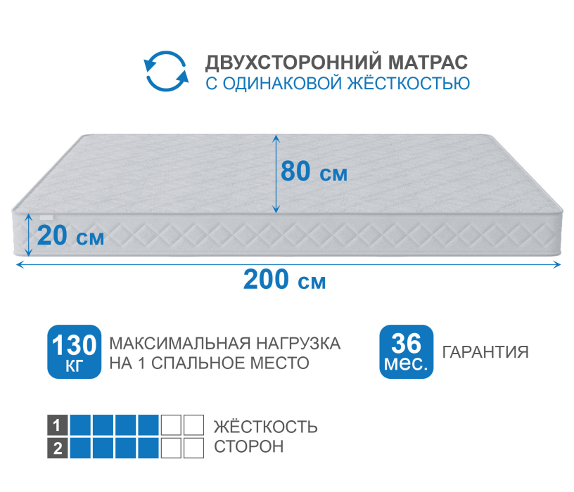 800 x 2000, Матрас Премиум-Ориент плюс 800х2000