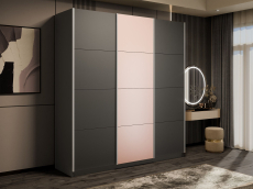 Шкафы-купе 3-х дверные, Шкаф-купе Прайм Широкий 3-х дверный ДСП/Стекла пудра/Доводчики 240х57х230