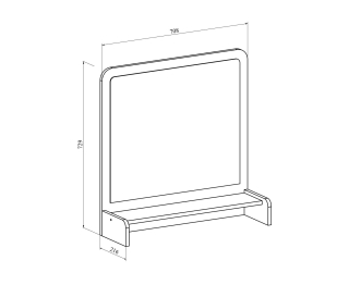 Полка с зеркалом ТН-1