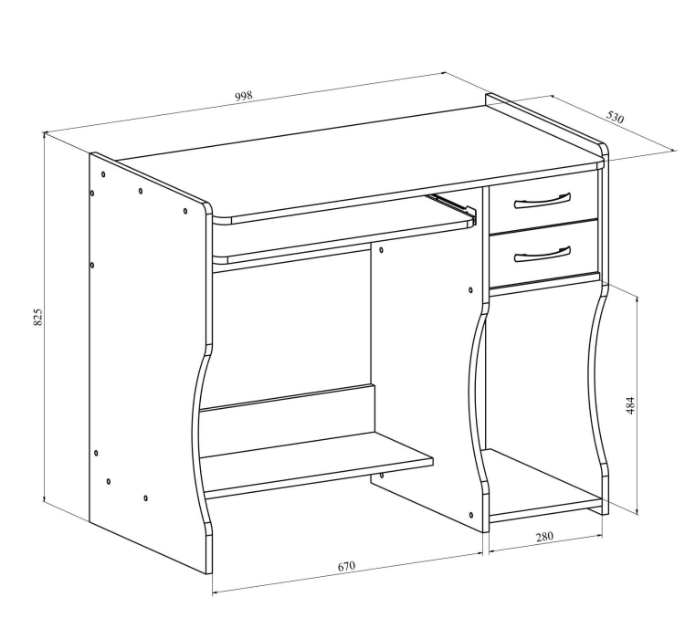 Прямые компьютерные столы, Стол компьютерный С-203