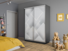 Шкафы-купе 2-х дверные, Шкаф-купе Экспресс 2-х дверный Фотопечать Квадрат Стекла 120х60х220