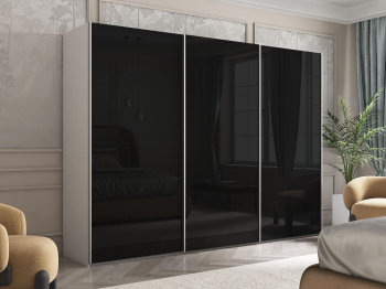 Шкаф Эста трио Стекло черное 2400 х 2400 х 660