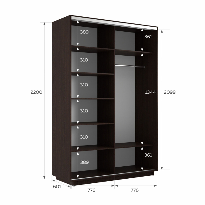 Шкафы-купе 2-х дверные, Шкаф-купе Экспресс 2-х дверный Фотопечать Квадрат Стекла 160х60х220