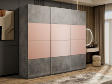 Шкафы-купе 3-х дверные, Шкаф-купе Эста 3-х дверный ДСП/Стекла пудра/Доводчик 300х66х240