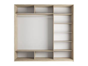 Шкаф-купе Прайм 3-х дверный Зеркала/Стекло белое/Доводчики 180х57х230