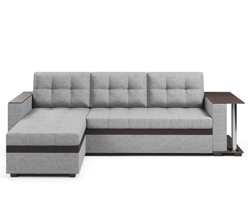 Диваны угловые, Диван-кровать угловой Атланта со столом дельфин,рогожка+экокожа