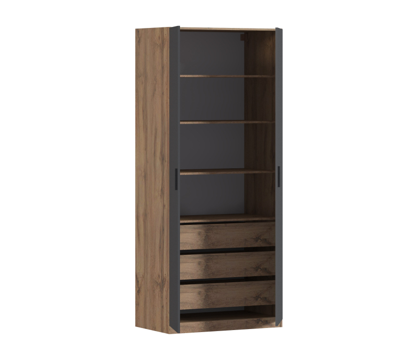 В спальню, Шкаф двухдверный Макс 1000 мм, вариант №5 (ЛДСП, корпус дуб вотан)