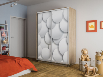 Шкаф-купе Экспресс 2-х дверный Фотопечать Шары Стекла 140х60х220