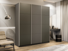 Шкафы-купе 3-х дверные, Шкаф-купе Прайм 3-х дверный Стекла хаки/ДСП/Доводчики 210х57х230