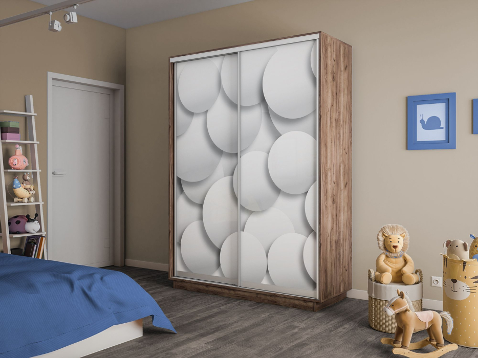 Шкафы-купе 2-х дверные, Шкаф-купе Экспресс 2-х дверный Фотопечать Шары Стекла 140х45х220