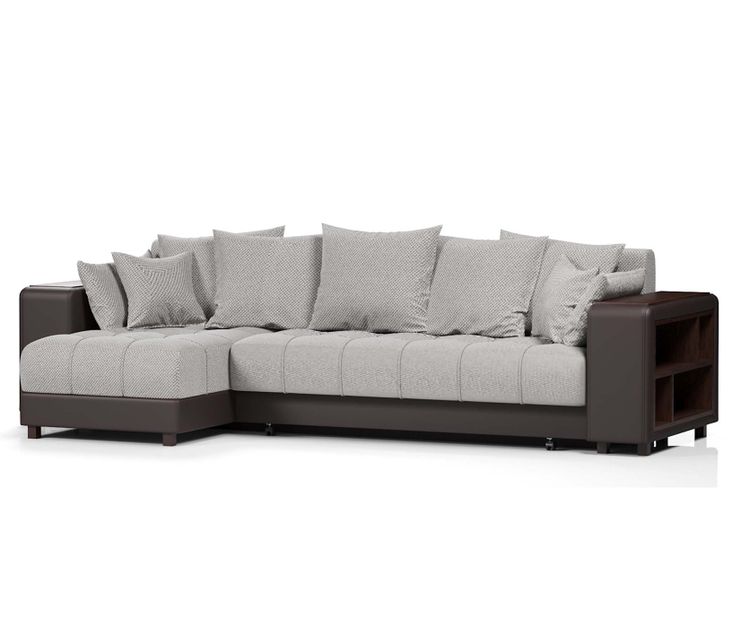 Диваны угловые в гостиную, Диван-кровать угловой  Дубай еврокнижка,велюр+экокожа