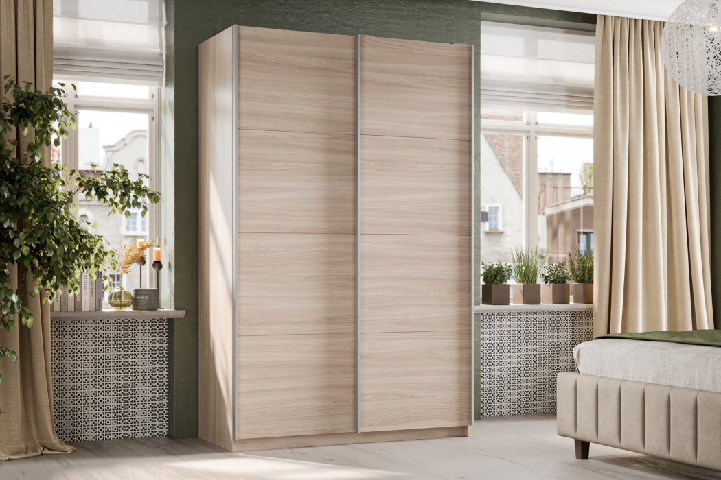 Шкафы-купе 2-х дверные, Шкаф-купе Smart 1222 2х дверный (фасады ЛДСП) профиль серебро