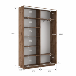 Шкаф-купе Экспресс 2-х дверный Фотопечать Ленты Стекла 120х45х240