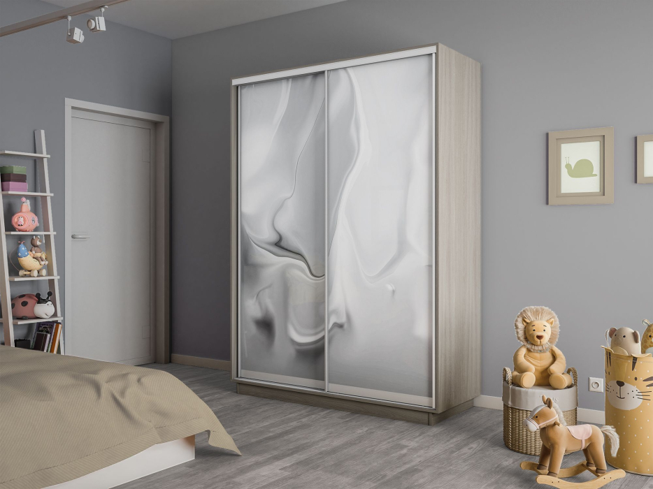 Шкафы-купе 2-х дверные, Шкаф-купе Экспресс 2-х дверный Фотопечать Шелк Стекла 160х45х220