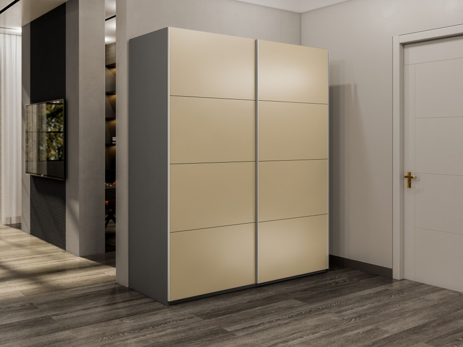 Шкафы-купе 2-х дверные, Шкаф-купе Эста 2-х дверный Стекла фисташка/Доводчик 160х66х240