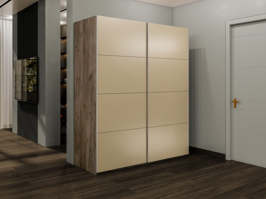 Шкафы-купе 2-х дверные, Шкаф-купе Эста 2-х дверный Стекла фисташка/Доводчик 180х66х240