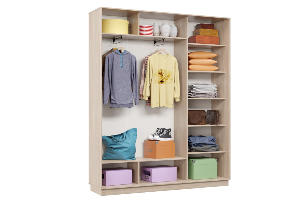 Шкафы-купе 3-х дверные, Шкаф-купе Премьер Лайт 23 (01;02;01) трехдверный