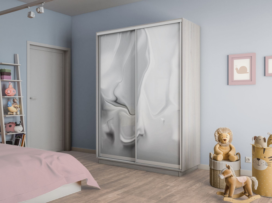 Шкафы-купе 2-х дверные, Шкаф-купе Экспресс 2-х дверный Фотопечать Шелк Стекла 120х60х240