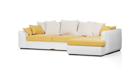 Диван-кровать угловой Калифорния дельфин,велюр + экокожа