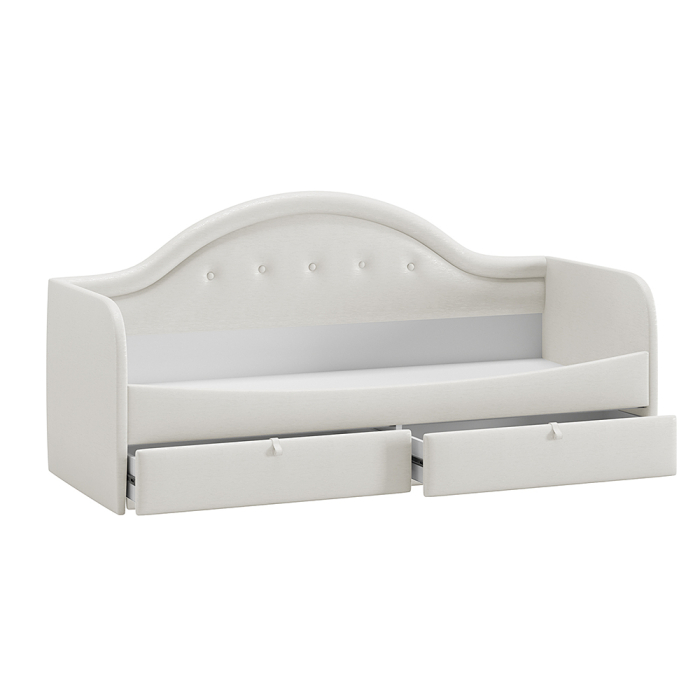 Кровати одноярусные, Кровать Адель с мягкой спинкой тип 1, крем