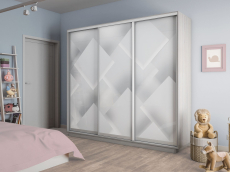 Шкафы-купе 3-х дверные, Шкаф-купе Экспресс 3-х дверный Фотопечать Квадрат Стекла 240х45х220