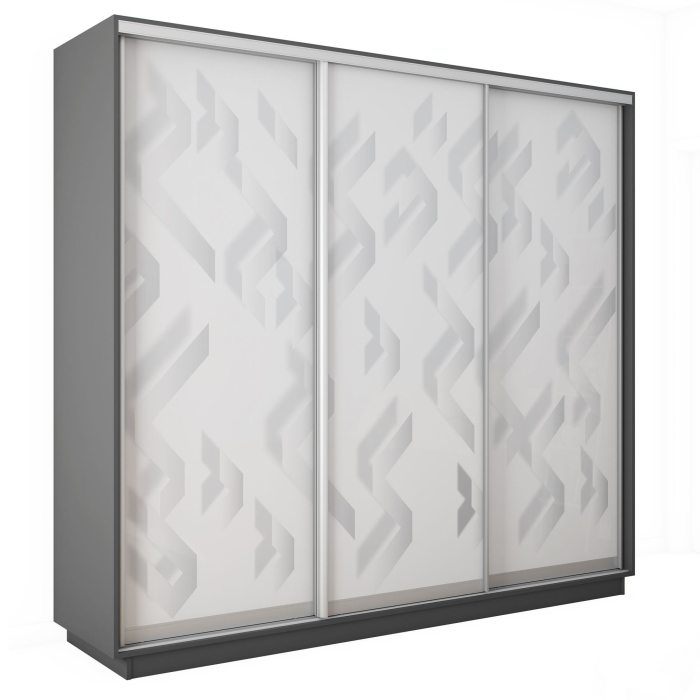 Шкафы-купе 3-х дверные, Шкаф-купе Экспресс 3-х дверный Фотопечать Ленты Стекла 210х45х220