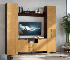 ТВ-тумбы, Тумба ТВ Шер ТБ-3319, дуб апрель темный, лофт голден пэлес