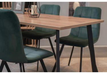 Стол деревянный Тринити Лофт 120 25 мм  (матовый черный)