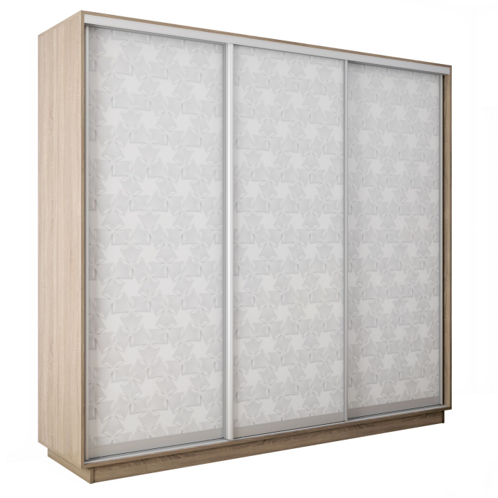 Шкафы-купе 3-х дверные, Шкаф-купе Экспресс 3-х дверный Фотопечать Калейдоскоп Стекла 240х60х220