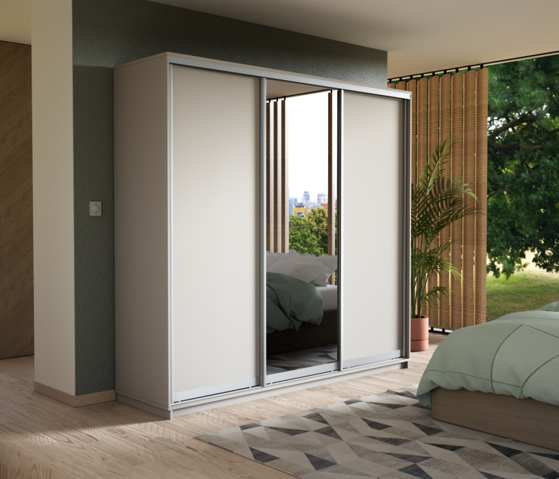 Шкафы-купе, Шкаф-купе Экспресс Медиум (1 зеркало) трио 2400 x 1800 x 600