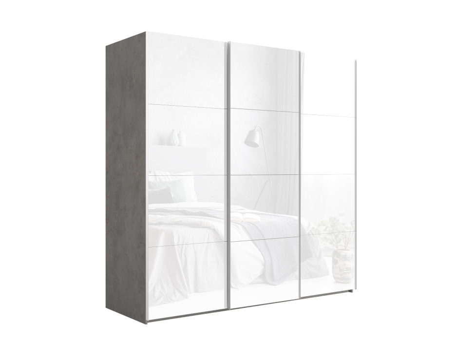 Шкафы-купе 3-х дверные, Шкаф-купе Эста Трио Стекло белое 300х66х240