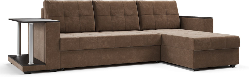 Диван-кровать угловой со столом Атланта Классик 145, велюр