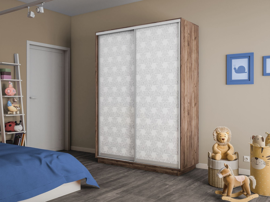 Шкафы-купе 2-х дверные, Шкаф-купе Экспресс 2-х дверный Фотопечать Калейдоскоп Стекла 120х60х220