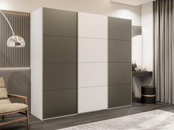 Шкаф-купе Эста 3-х дверный ДСП/Стекла хаки/Доводчик 240х66х240