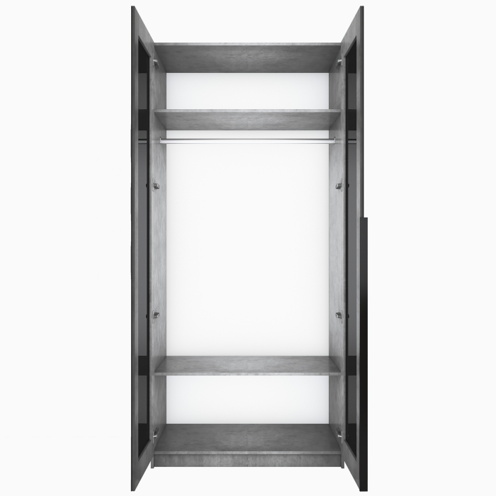 Шкафы распашные, Шкаф распашной Е1 Локер 101x52.5x220 см, с черным стеклом