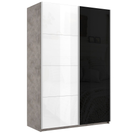 Шкаф Эста дуо Стекло белое/Стекло черное 2400 х 1600 х 660