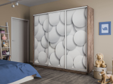 Шкафы-купе 3-х дверные, Шкаф-купе Экспресс 3-х дверный Фотопечать Шары Стекла 210х45х240