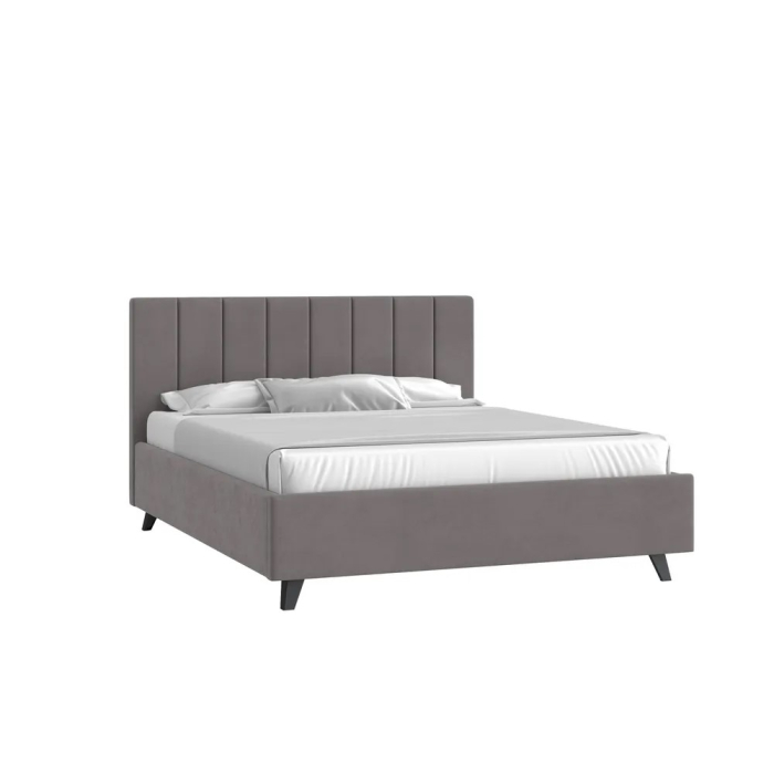 Мягкая кровать, Кровать Оливия (180*200), ткань рогожка bahama grey