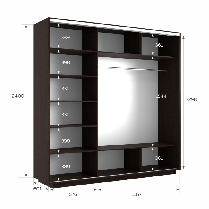 Шкафы-купе 3-х дверные, Шкаф-купе Экспресс 3-х дверный Фотопечать Ленты Стекла 180х60х240