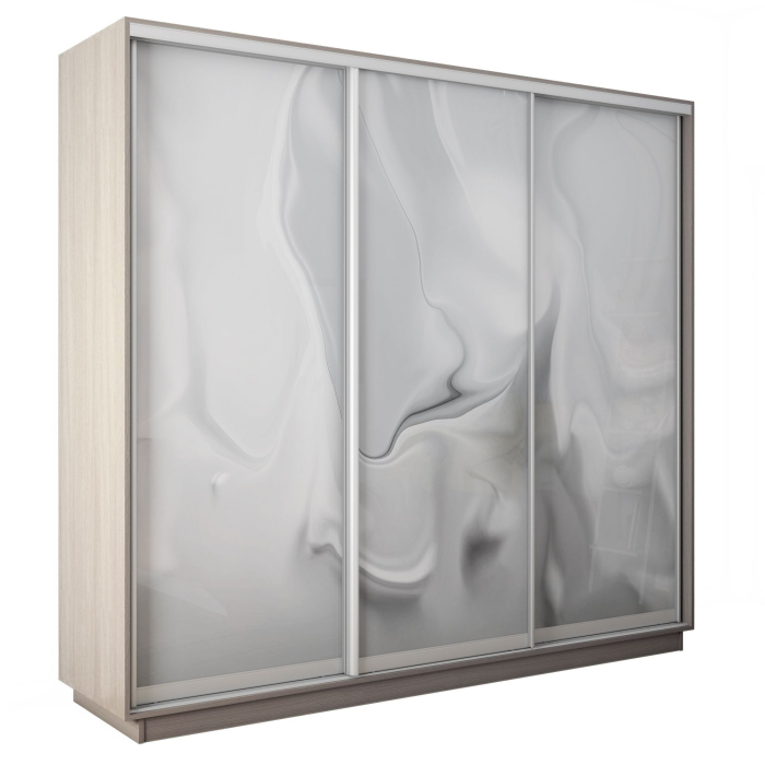 Шкафы-купе 3-х дверные, Шкаф-купе Экспресс 3-х дверный Фотопечать Шелк Стекла 210х45х220