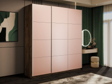 Шкафы-купе 3-х дверные, Шкаф-купе Эста 3-х дверный Стекла пудра/Доводчик 270х66х240