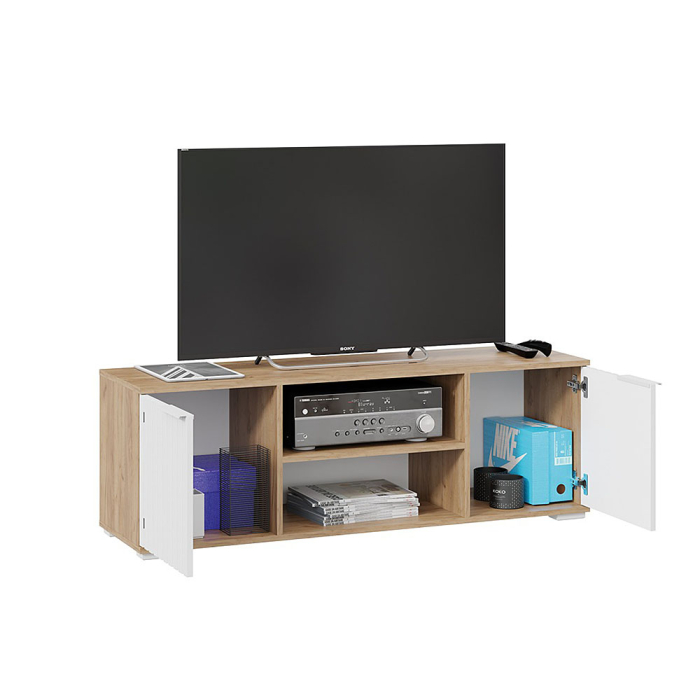 ТВ-тумбы, Тумба под ТВ Хилтон исп 2, дуб крафт золотой, белый матовый