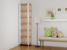 Открытые, Стеллаж модульный Универсальный 35х60х220 Белое стекло