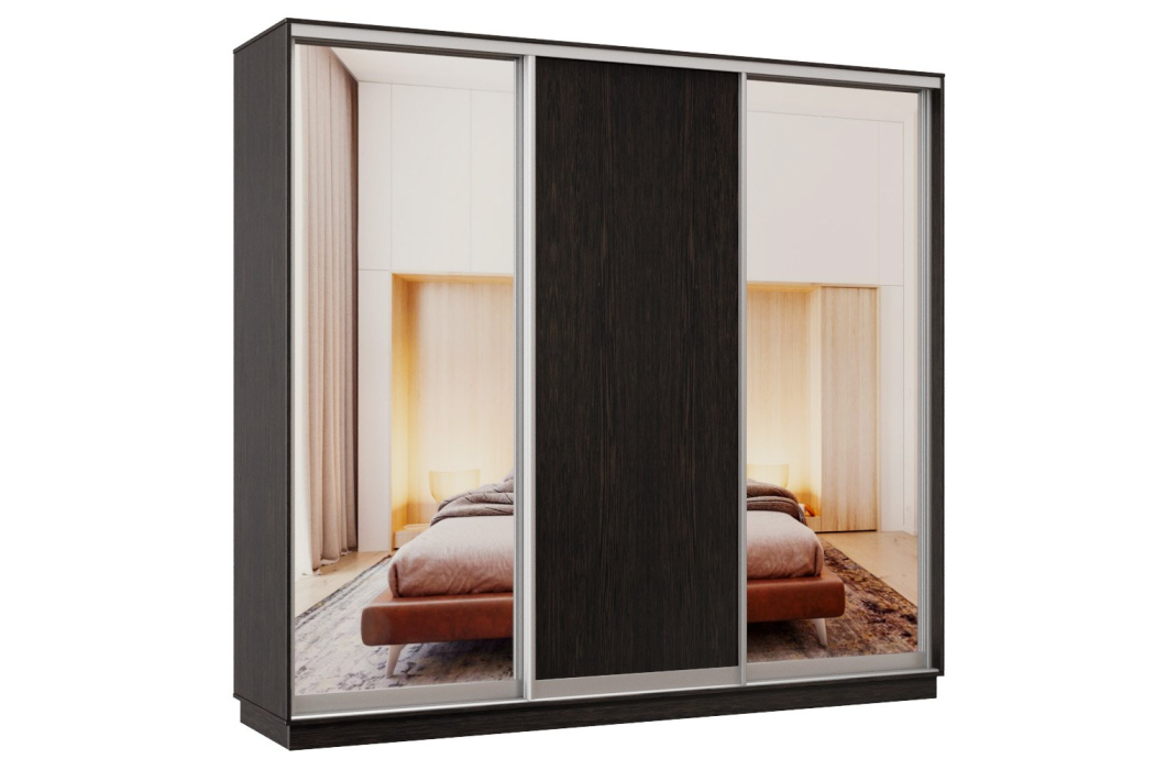Шкафы-купе 3-х дверные, Шкаф-купе Премьер Лайт 57 (01;02;01) трехдверный