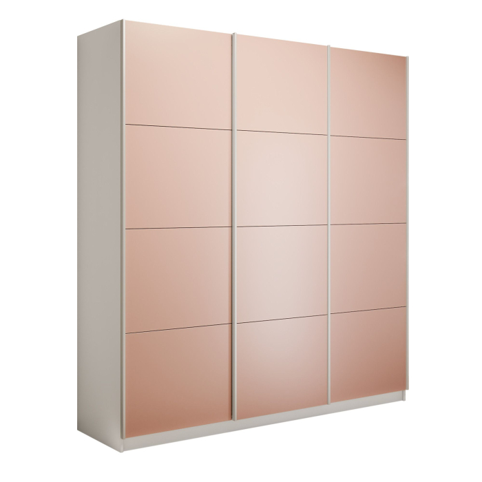 Шкафы-купе 3-х дверные, Шкаф-купе Прайм Широкий 3-х дверный Стекла пудра/Доводчики 240х57х230