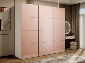 Шкаф-купе Эста 3-х дверный Стекла пудра/Доводчик 270х66х240